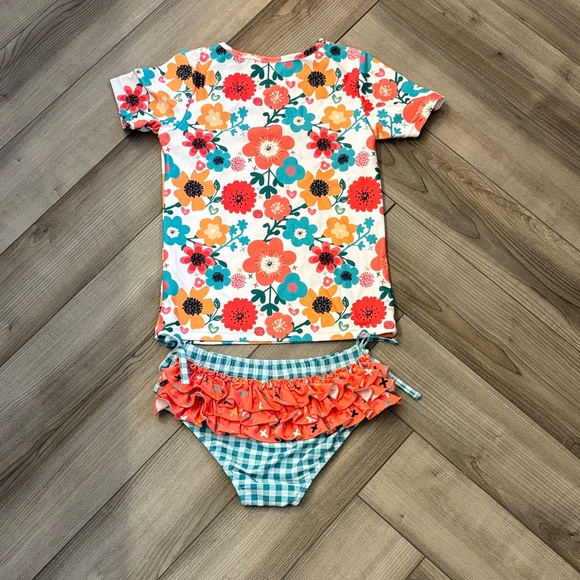 Colorful Floral Kids Rashguard Set - Picture 3 of 3